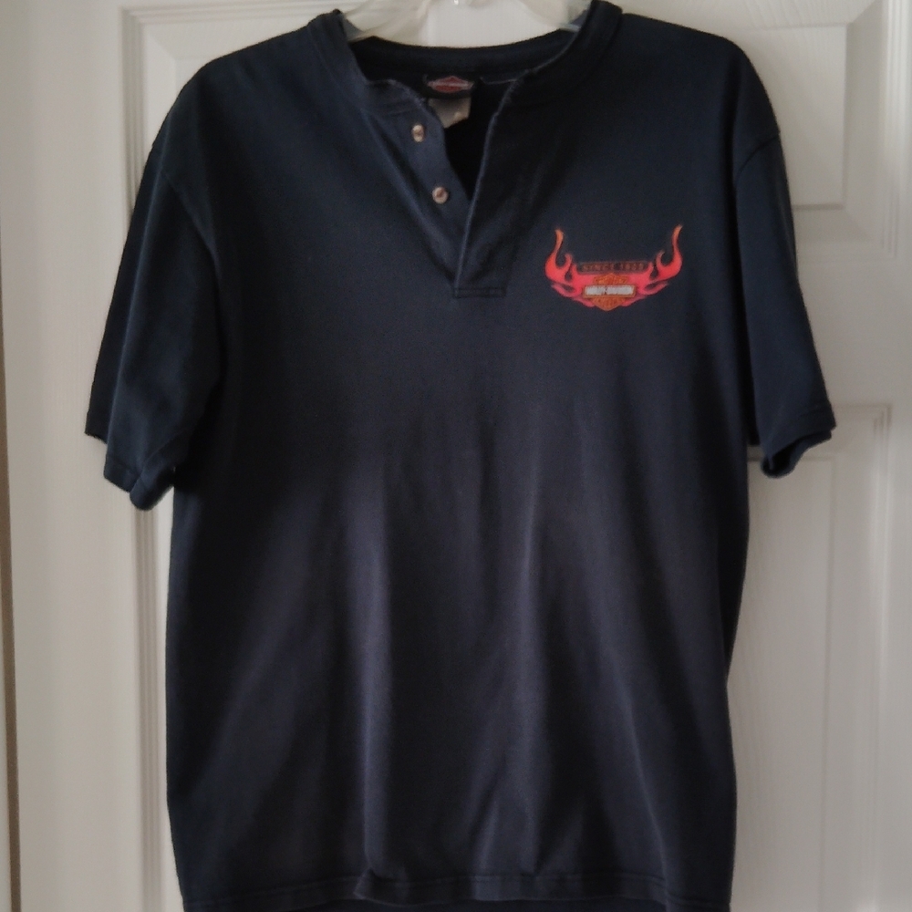 Men's Classic Harley-Davidson Black Shirt with Red Logo